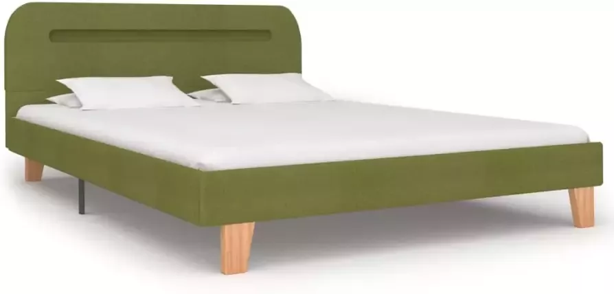 VidaXL -Bedframe-met-LED-stof-groen-140x200-cm - Foto 2