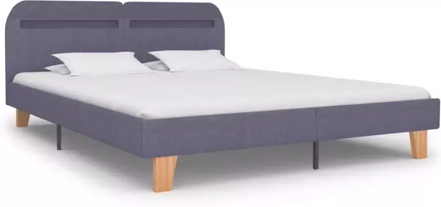 VidaXL -Bedframe-met-LED-stof-lichtgrijs-160x200-cm - Foto 3