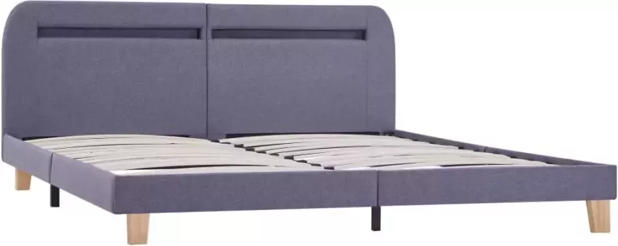 VidaXL -Bedframe-met-LED-stof-lichtgrijs-160x200-cm - Foto 4