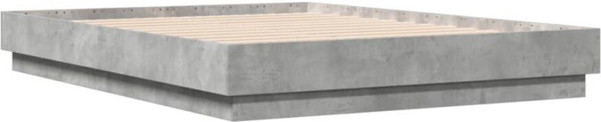 VidaXL -Bedframe-met-LED-verlichting-betongrijs-135x190-cm - Foto 3