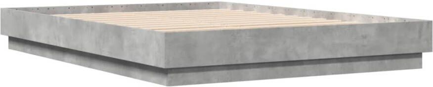 VidaXL -Bedframe-met-LED-verlichting-betongrijs-150x200-cm - Foto 3