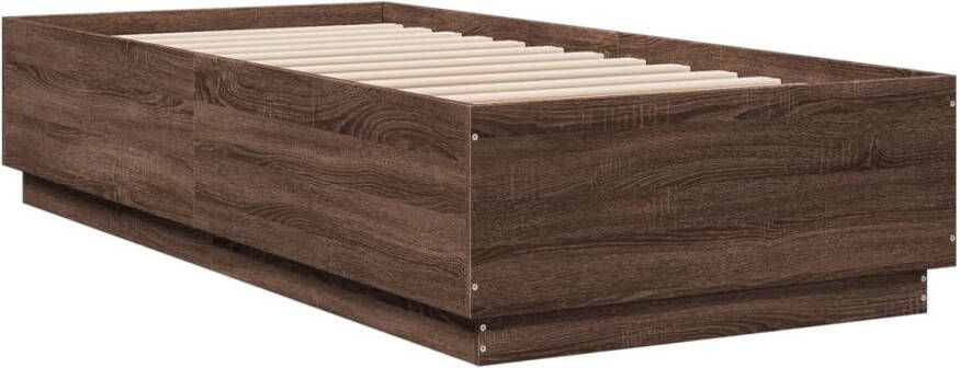 VidaXL -Bedframe-met-LED-verlichting-bruin-eikenkleur-100x200-cm - Foto 3