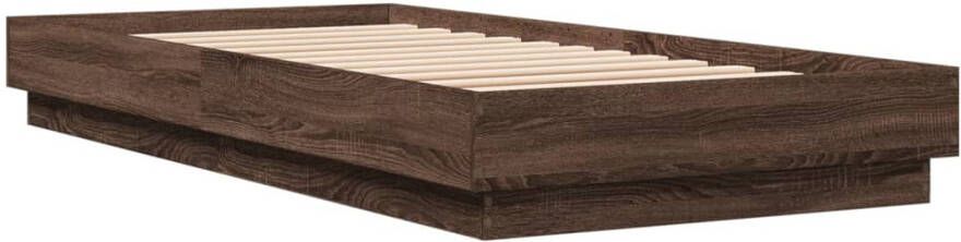 VidaXL -Bedframe-met-LED-verlichting-bruin-eikenkleurig-100x200-cm - Foto 3