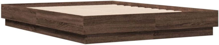 VidaXL -Bedframe-met-LED-verlichting-bruin-eikenkleurig-120x190-cm - Foto 5