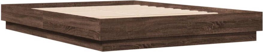 VidaXL -Bedframe-met-LED-verlichting-bruin-eikenkleurig-140x200-cm - Foto 3