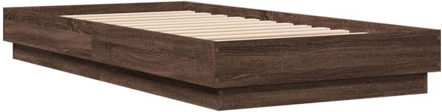 VidaXL -Bedframe-met-LED-verlichting-bruin-eikenkleurig-75x190-cm - Foto 3