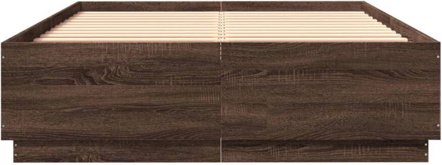 VidaXL -Bedframe-met-LED-verlichting-bruin-eikenkleurig-140x200-cm - Foto 2