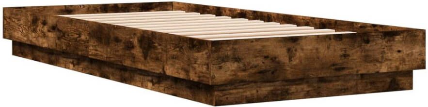 VidaXL -Bedframe-met-LED-verlichting-gerookt-eikenkleurig-100x200-cm - Foto 3