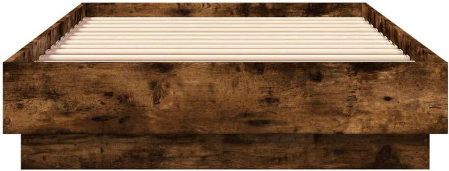 VidaXL -Bedframe-met-LED-verlichting-gerookt-eikenkleurig-100x200-cm - Foto 2