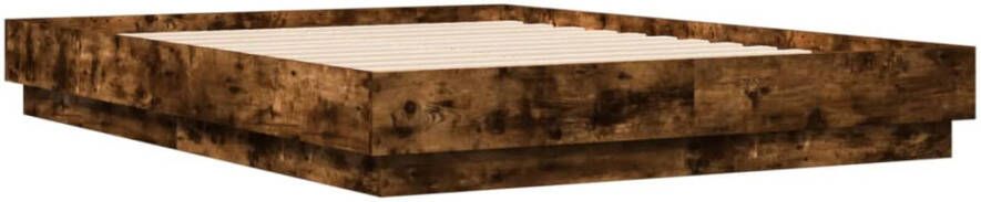 VidaXL -Bedframe-met-LED-verlichting-gerookt-eikenkleurig-120x190-cm - Foto 3