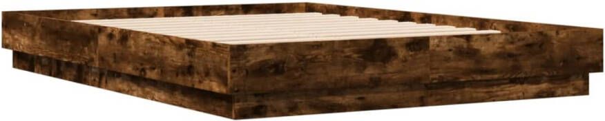 VidaXL -Bedframe-met-LED-verlichting-gerookt-eikenkleurig-120x200-cm - Foto 3