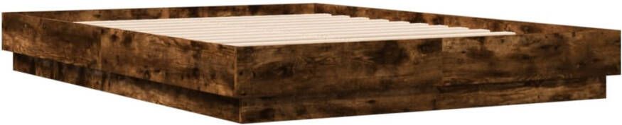 VidaXL -Bedframe-met-LED-verlichting-gerookt-eikenkleurig-160x200-cm - Foto 3
