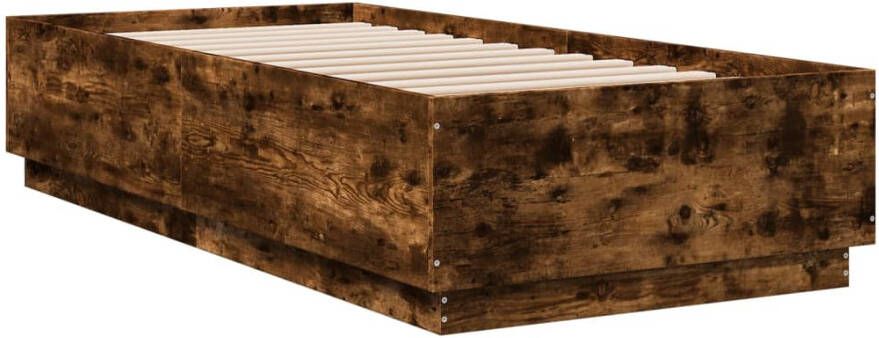 VidaXL -Bedframe-met-LED-verlichting-gerookt-eikenkleurig-90x200-cm - Foto 3