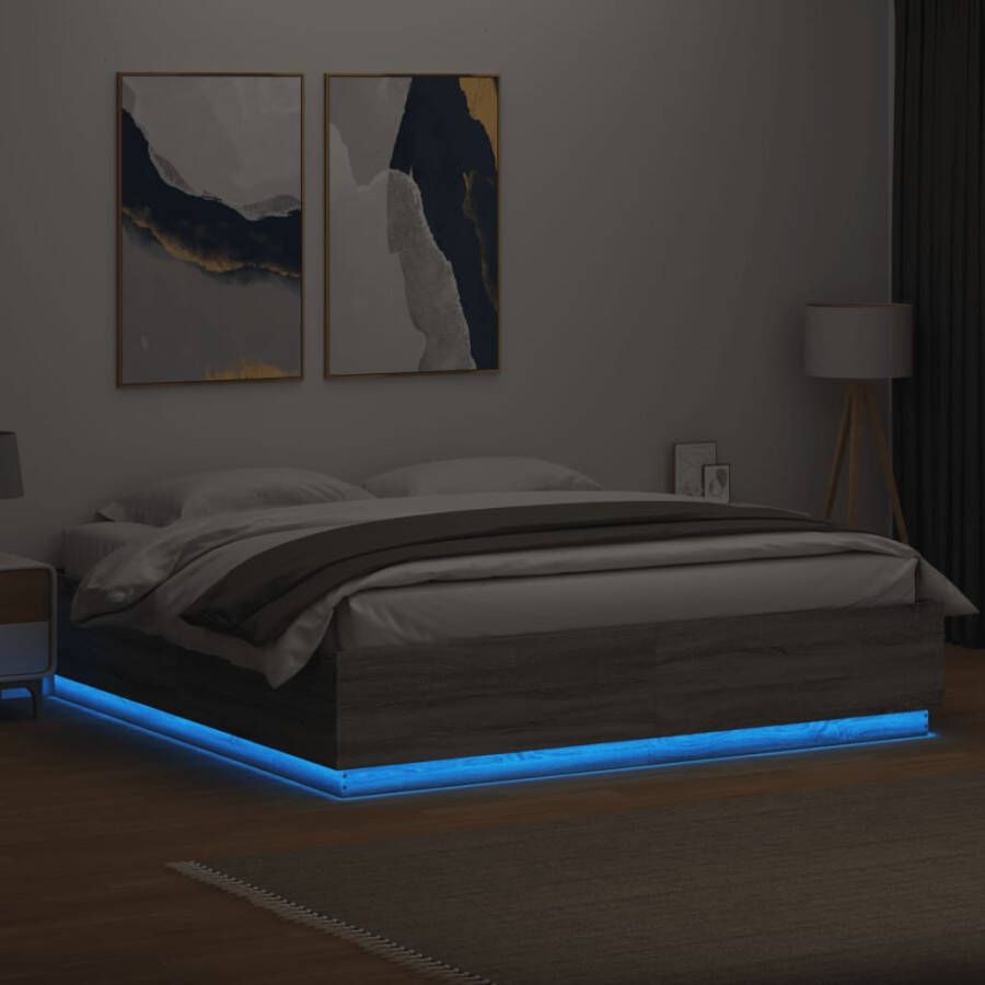 VidaXL -Bedframe-met-LED-verlichting-grijs-sonoma-eiken-180x200-cm
