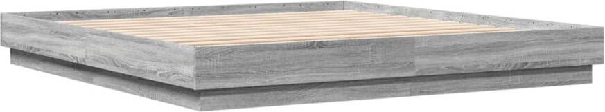 VidaXL -Bedframe-met-LED-verlichting-grijs-sonoma-eikenkleur-180x200-cm - Foto 3