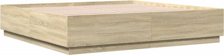 VidaXL -Bedframe-met-LED-verlichting-sonoma-eikenkleurig-180x200-cm - Foto 3