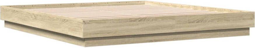VidaXL -Bedframe-met-LED-verlichting-sonoma-eikenkleurig-200x200-cm - Foto 3