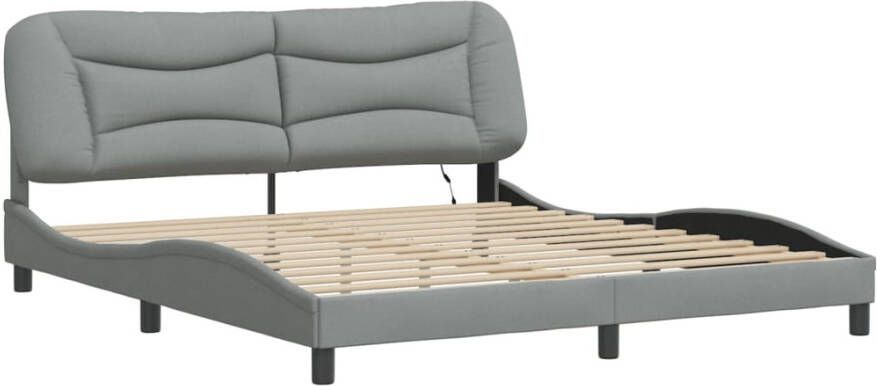 Vida XL Bedframe met LED-verlichting stof lichtgrijs 180x200 cm SKU: V3213718 - Foto 3