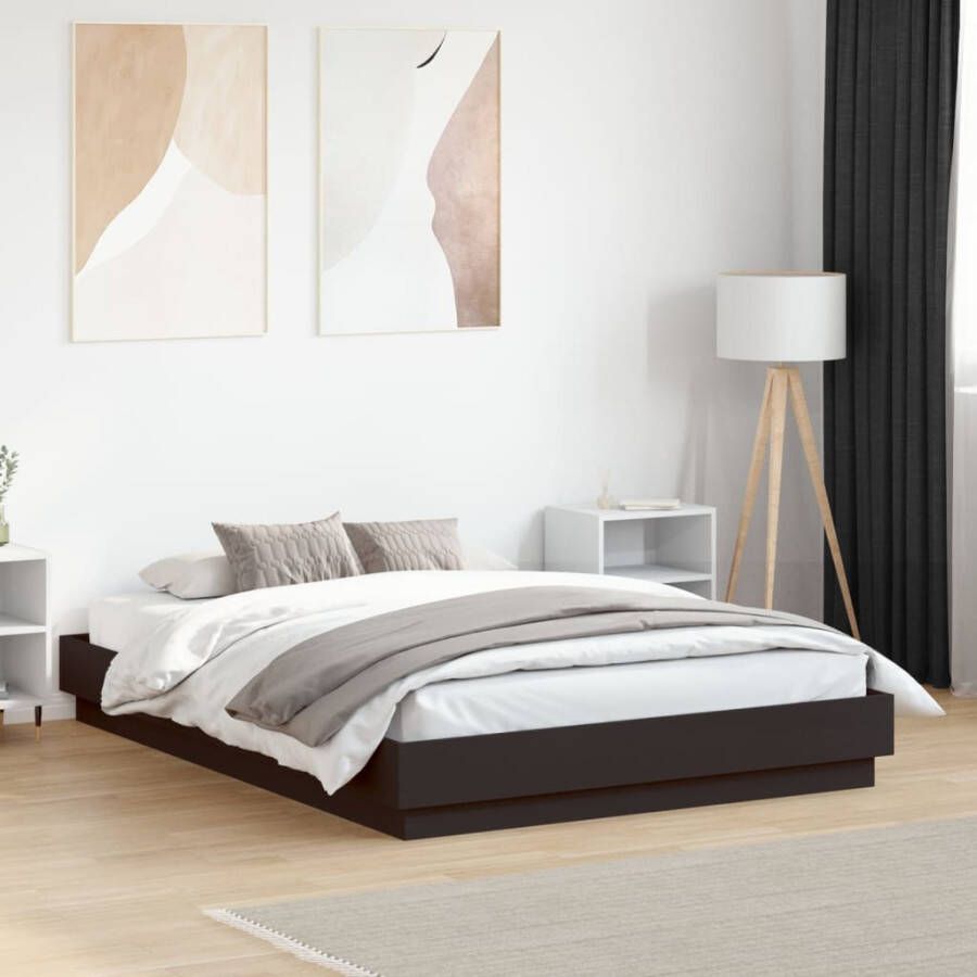 VidaXL -Bedframe-met-LED-verlichting-zwart-120x190-cm - Foto 1