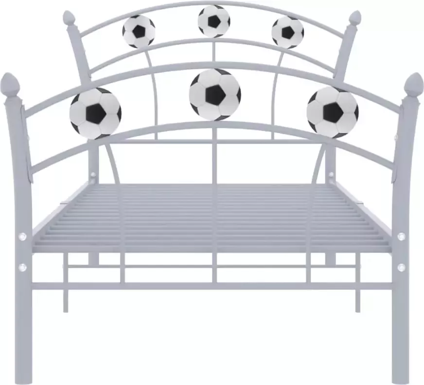 VidaXL -Bedframe-met-voetbaldesign-metaal-grijs-90x200-cm