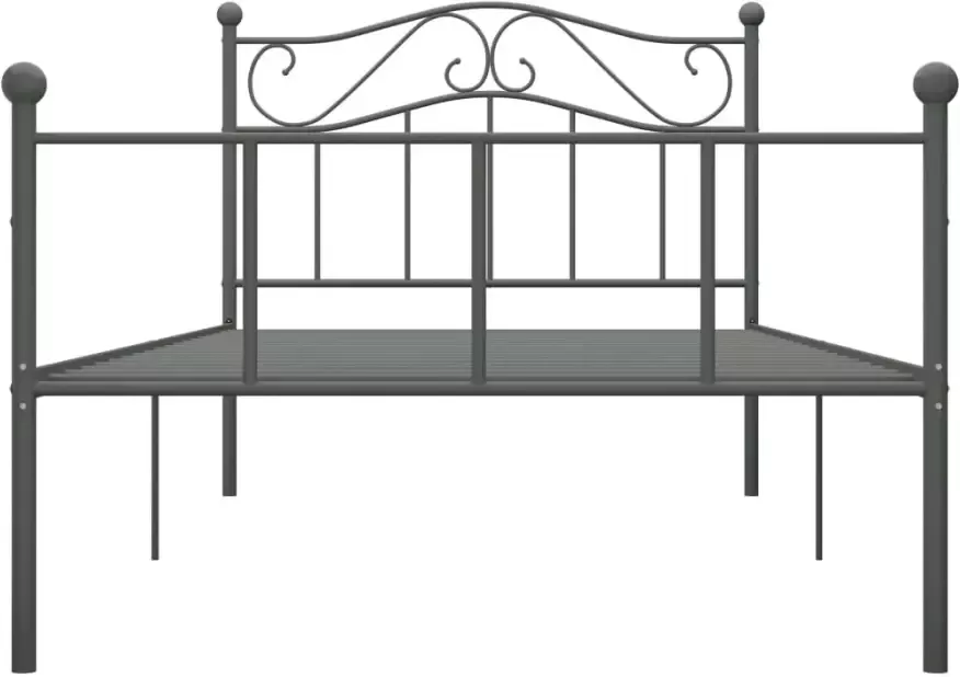 VidaXL -Bedframe-metaal-grijs-90x200-cm