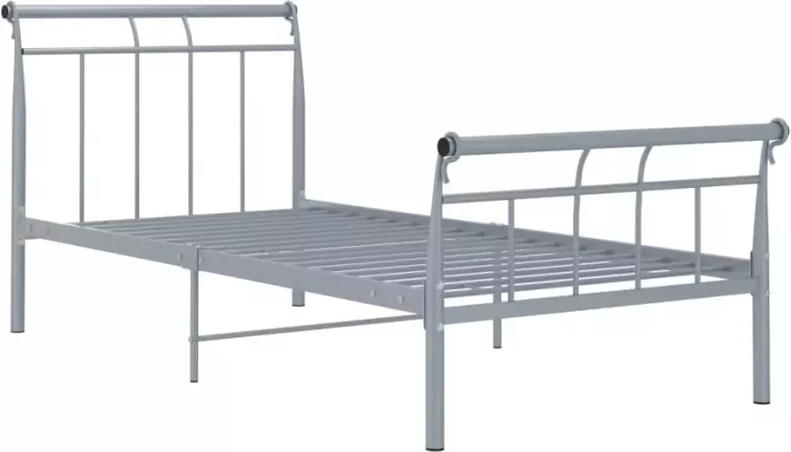 VidaXL -Bedframe-metaal-grijs-90x200-cm - Foto 4