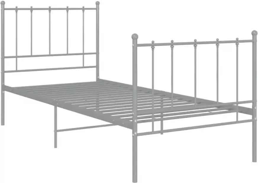 VidaXL -Bedframe-metaal-grijs-90x200-cm - Foto 4