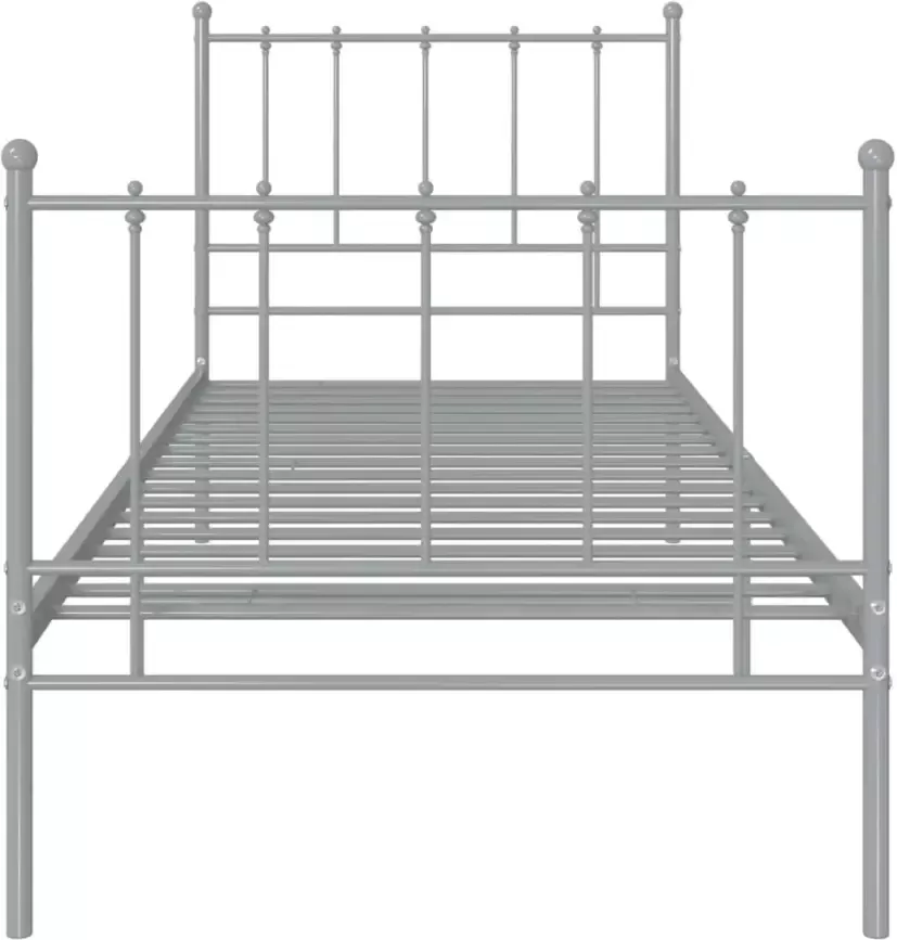 VidaXL -Bedframe-metaal-grijs-90x200-cm