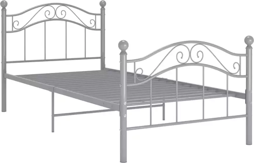 VidaXL -Bedframe-metaal-grijs-90x200-cm - Foto 4