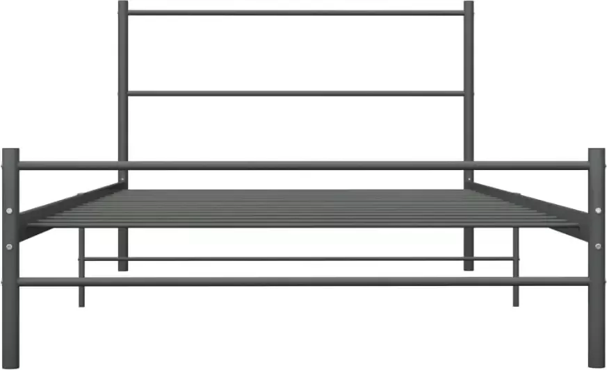 VidaXL -Bedframe-metaal-grijs-90x200-cm