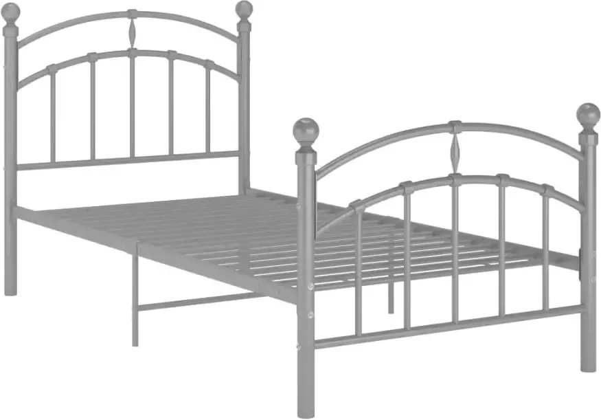 VidaXL -Bedframe-metaal-grijs-90x200-cm - Foto 2