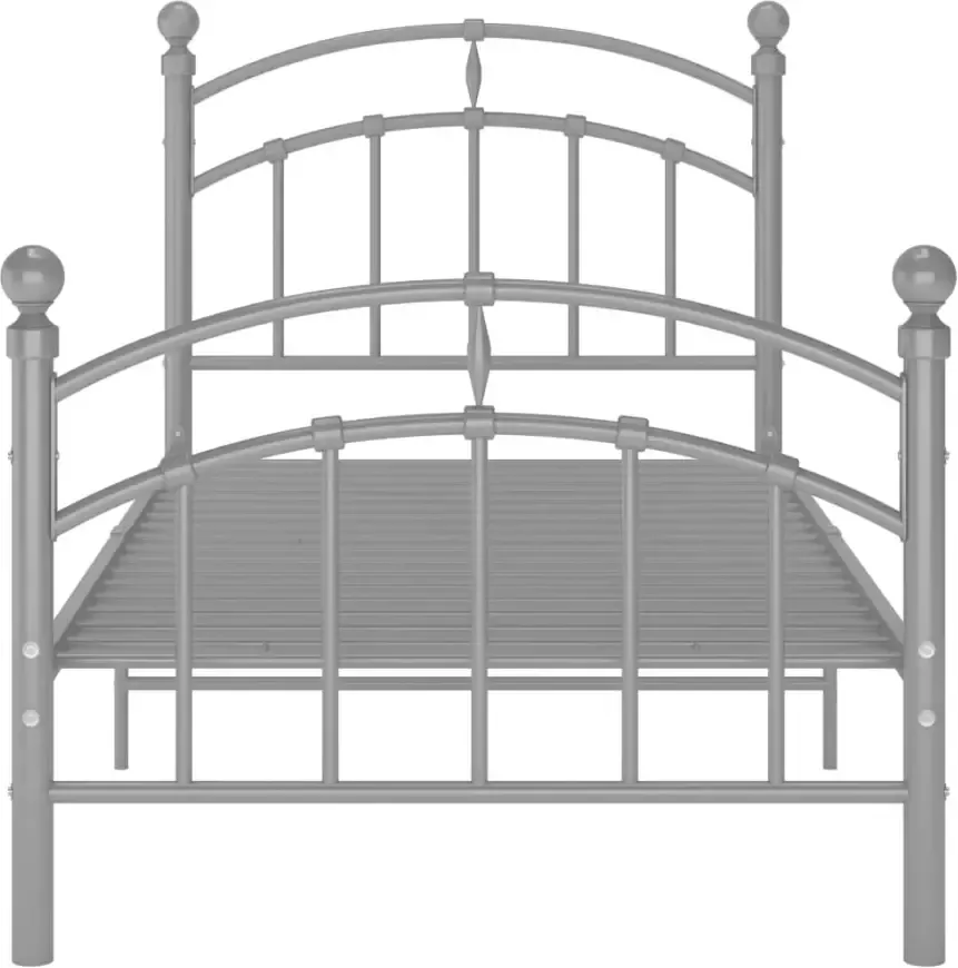 VidaXL -Bedframe-metaal-grijs-90x200-cm