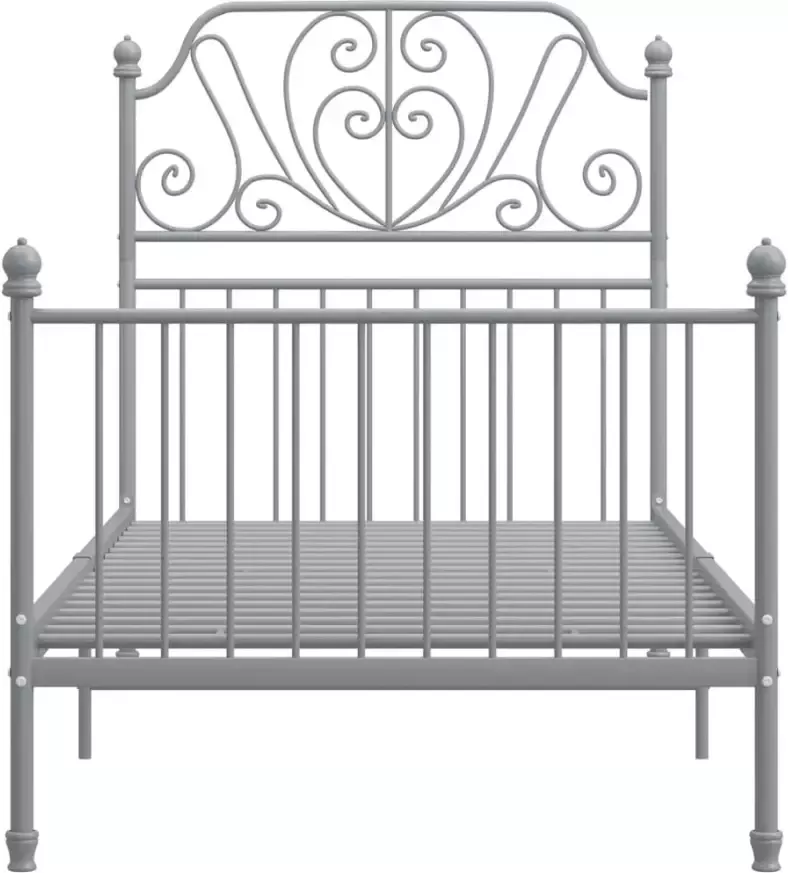 VidaXL -Bedframe-metaal-grijs-90x200-cm