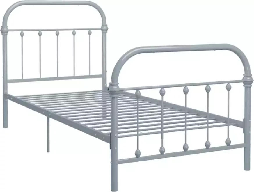 VidaXL -Bedframe-metaal-grijs-90x200-cm - Foto 4
