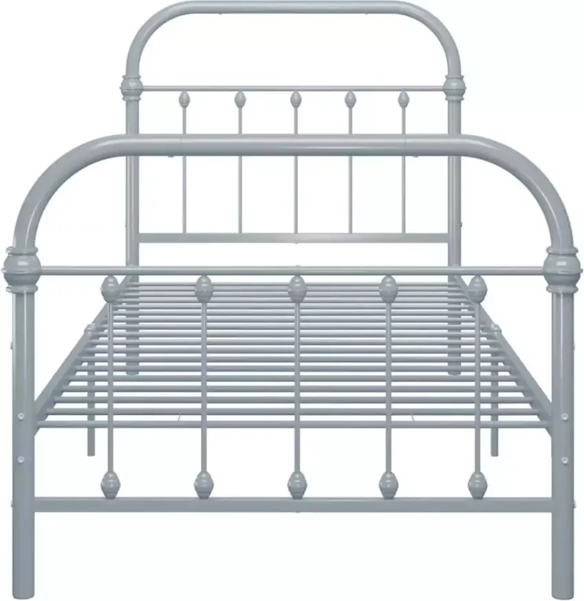 VidaXL -Bedframe-metaal-grijs-90x200-cm