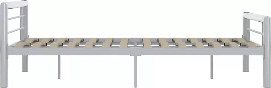 VidaXL -Bedframe-metaal-grijs-en-wit-160x200-cm - Foto 3