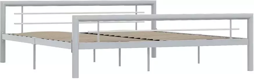 VidaXL -Bedframe-metaal-grijs-en-wit-180x200-cm - Foto 5