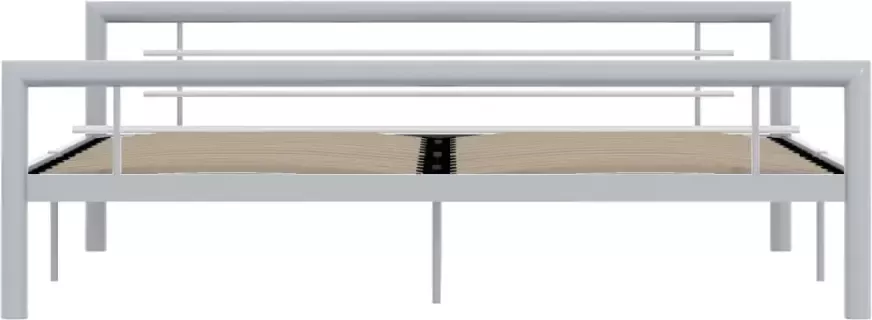 VidaXL -Bedframe-metaal-grijs-en-wit-180x200-cm - Foto 2