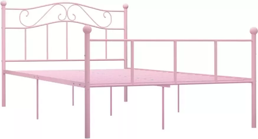 VidaXL -Bedframe-metaal-roze-120x200-cm - Foto 4