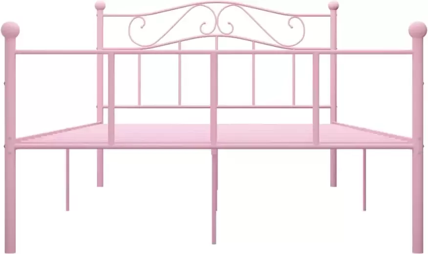 VidaXL -Bedframe-metaal-roze-140x200-cm