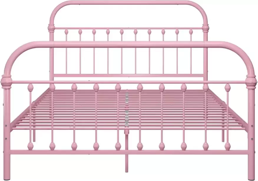 VidaXL -Bedframe-metaal-roze-140x200-cm