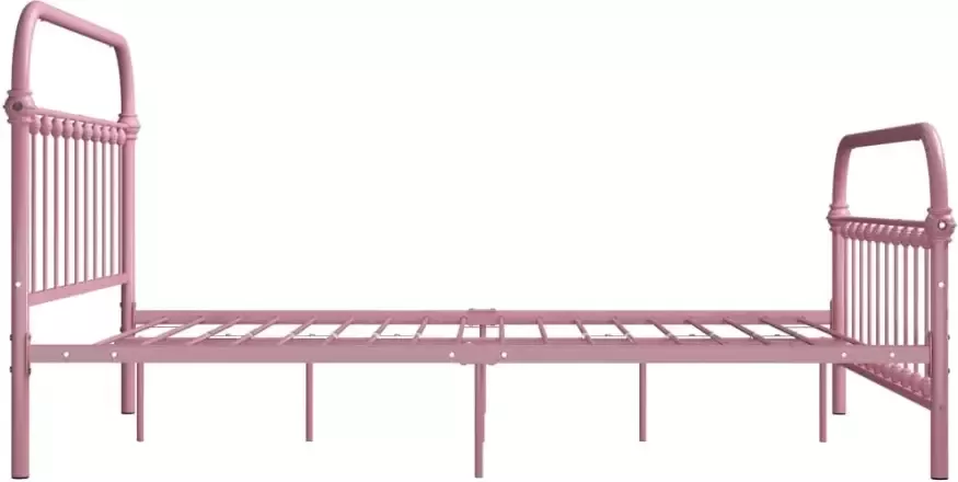 VidaXL -Bedframe-metaal-roze-140x200-cm - Foto 3