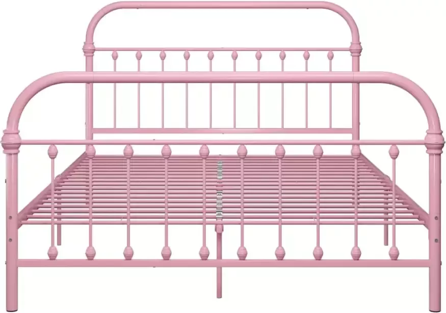 VidaXL -Bedframe-metaal-roze-160x200-cm