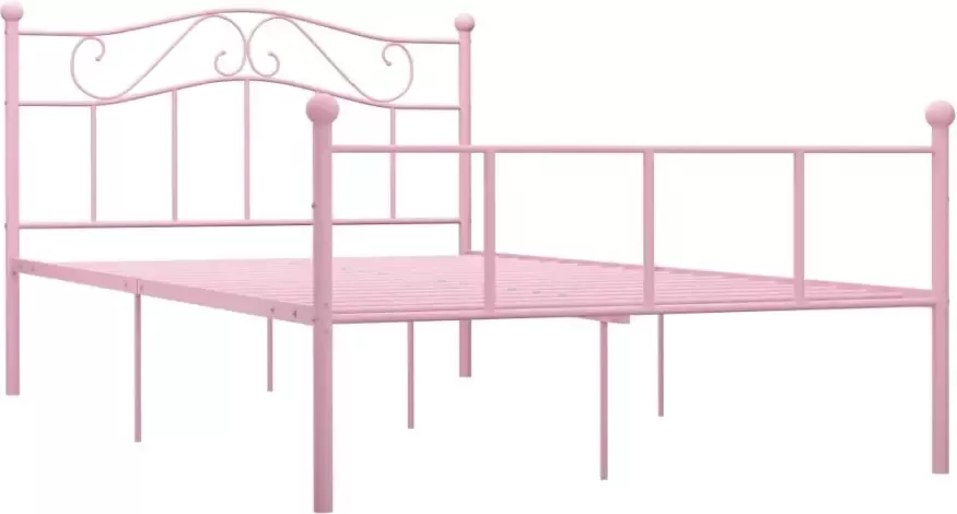 VidaXL -Bedframe-metaal-roze-160x200-cm - Foto 4
