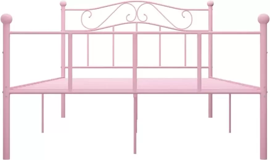 VidaXL -Bedframe-metaal-roze-160x200-cm