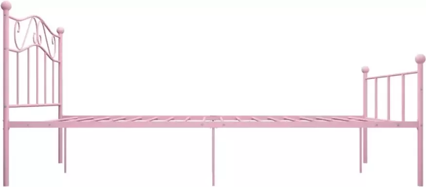 VidaXL -Bedframe-metaal-roze-160x200-cm - Foto 3