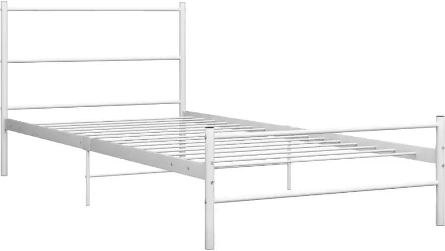 VidaXL -Bedframe-metaal-wit-100x200-cm - Foto 2