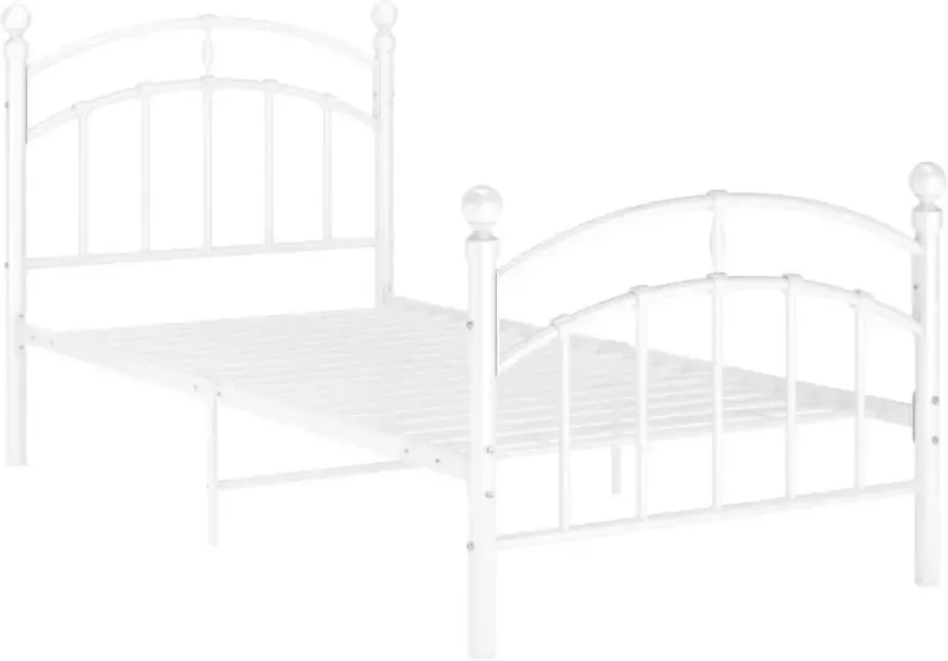 VidaXL -Bedframe-metaal-wit-100x200-cm - Foto 4
