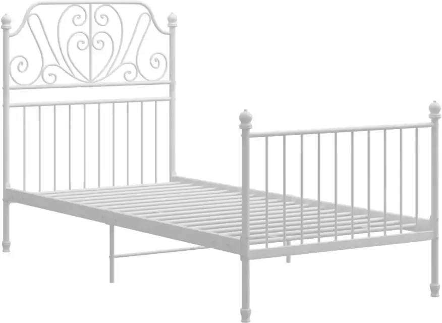 VidaXL -Bedframe-metaal-wit-100x200-cm - Foto 2
