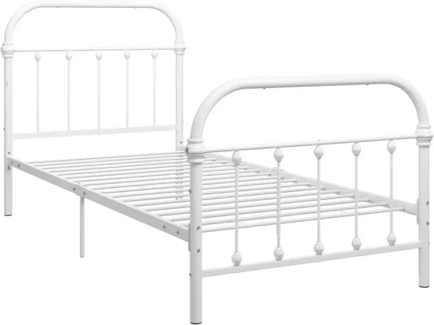 VidaXL -Bedframe-metaal-wit-100x200-cm - Foto 4